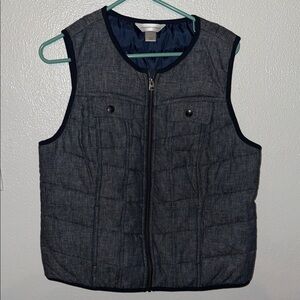 Women Christopher &banks Blue Quilted Vest
